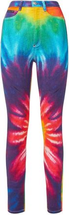 Philipp Plein Super High Waist Jegging Tie Dye - Dames - Skinny Jeans - Veelkleurig - W26 - Katoen - Jeans