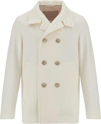 Herno Double-Breasted Coats - Heren - Mantel - Beige - L - Jassen