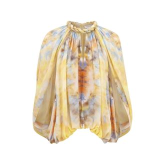Zimmermann Alchemy Twist-neck Tie-dye Blouse