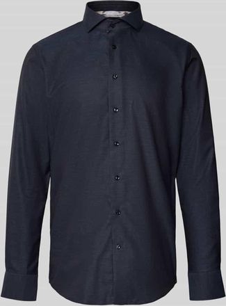 Profuomo Slim Fit Businesshemd mit Haifischkragen in Marine, Größe 38