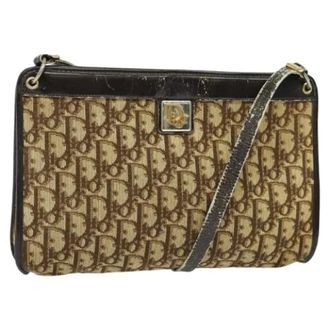 Dior Pre-owned Cross Body Bags, female, Beige, Size: ONE SIZE Pre-owned Trotter Canvas Shoulder Bag