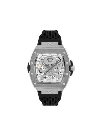 Philipp Plein The Skeleton 44mm - men - Silicone/stainless steel - One Size - Silver