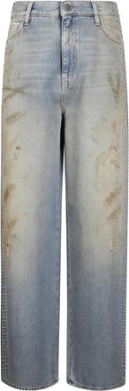 Golden Goose Denim Boyfriend Wash Studs On Side - Dames - Regular Fit Jeans - Blauw - W27 - Denim - Jeans