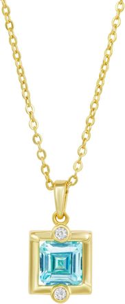 Savvy Cie Jewels GOLD PLATED OVER BRASS WHITE CZ ROUND PENDANT