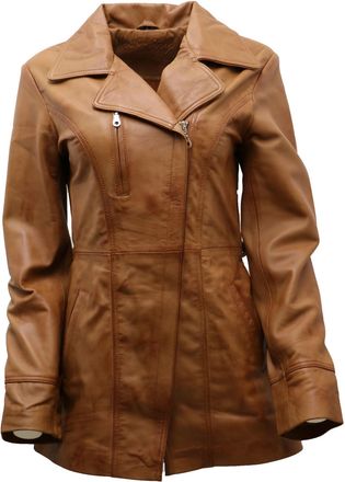 Infinity Leather Womens Md Length Leather Biker Jacket-Okehampton
