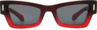 Ferragamo Gradient Transparent Dark Red Cat-Eye Sunglasses - Red
