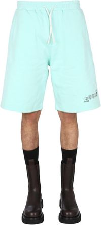 Msgm Green Solid Shorts