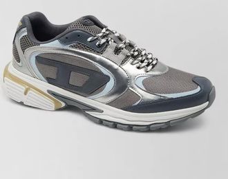 Diesel low top sneakers mesh panels metallic overlays rubber sole