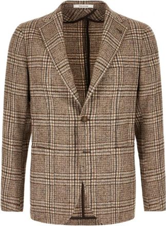 Tagliatore Single-breasted Blazer - Heren - Blazers - Beige - L - Wol - Jassen