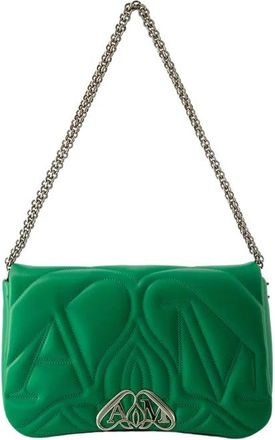 Alexander McQueen Groene Leren Seal Crossbody Tas - Dames - Schoudertassen - Groen - ONE Size - Leer - Tassen