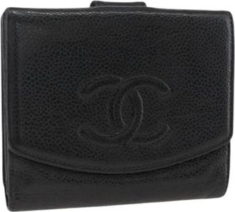 Chanel Pre-owned Bifold Wallet - Dames - Vintage Accessoires - Zwart - ONE Size - Leer - Vintage