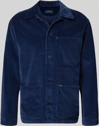 Polo Ralph Lauren Hemdjacke mit Eingrifftaschen in Marine, Größe XXL