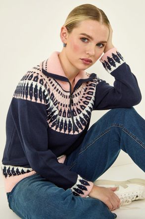 Roman Fairisle Zip Detail Jumper