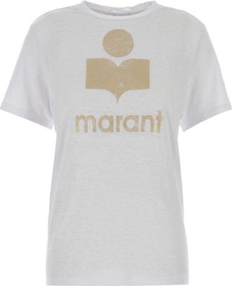 Isabel Marant White Logo Round Neck T-Shirt