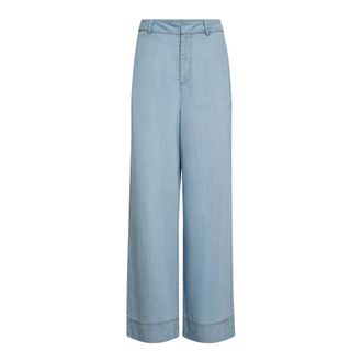 Co'Couture Broeken, Dames, Blauw, XS, Denim, Wide Broeken