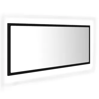 vidaXL Espejo De Ba&ntilde;o Led Acr&iacute;lico Negro 100x8,5x37 Cm Vidaxl