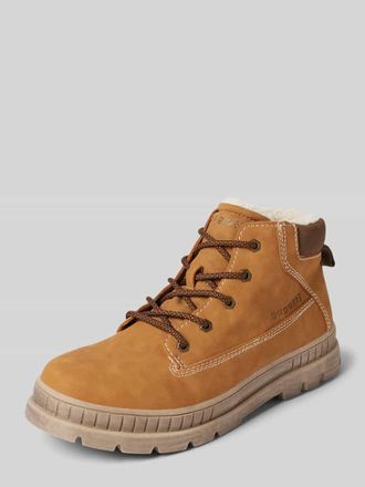 Bugatti Schnürboots mit Teddyfutter Modell Pallario in Cognac, Größe 46