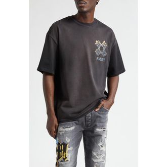 Amiri MA Quad Flames Oversize Cotton Graphic T-Shirt in Black at Nordstrom, Size Xxx-Large