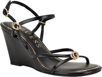 Guess Devve Slingback Wedge Sandal in Black at Nordstrom, Size 8.5