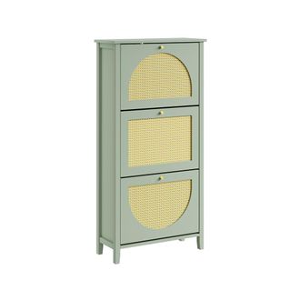 SoBuy Sobuy Armario Zapatero De 3 Puertas Verde 62x25x121cm Moderno Fsr222-gr