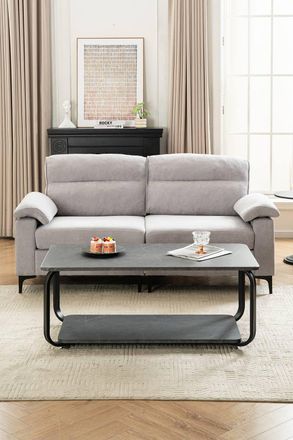 Living and Home 2-Seater Chenille Upholstered Sofa in Grey