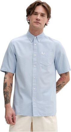 Fred Perry Short Sleeve Shirts - Heren - Korte mouwen Overhemden - Blauw - S - Overhemden