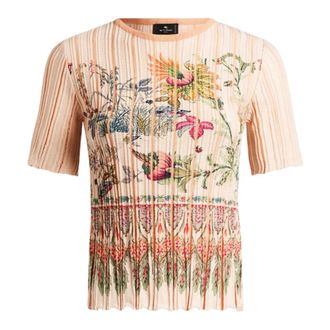 Etro Etro, T-Shirts, female, Multicolor, Size: M Pleated Floral Top