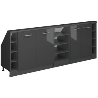 Vicco Conjunto De Armarios Para Techo Inclinado Rion, Antracita Brillo Intenso/antracita, Lote De 5, Vicco