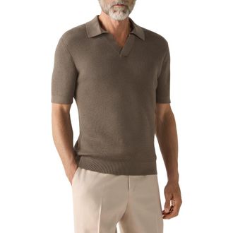 Ermenegildo Zegna Premium Cotton Polo Shirt in Dark Taupe at Nordstrom, Size 40 Us