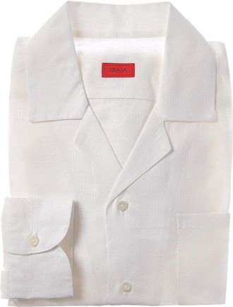 Isaia Camp Collar Dress Shirt
