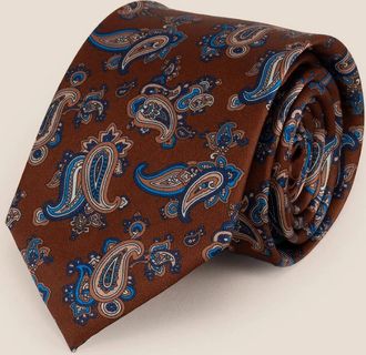Oswin Hyde Mens Paisley Print Brown