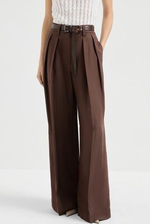 Brunello Cucinelli Sartorial Wide trousers in Cocoa at Nordstrom, Size 42 It