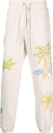 Palm Angels Palm Neon-print track pants - men - Cotton/Polyester - S - White