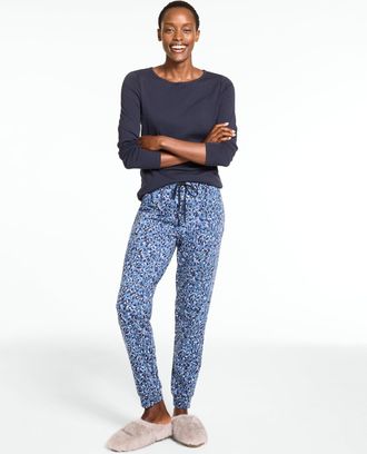 Talbots Jogger Pajama Set - Floral Mirage - Blue - Medium Talbots