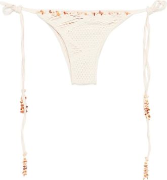 PatBo Beaded Bikini Top - Dames - Bikinis - Beige - M - Badmode
