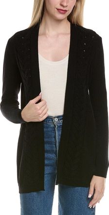 Sofiacashmere Braided Cable Wool & Cashmere-Blend Cardigan