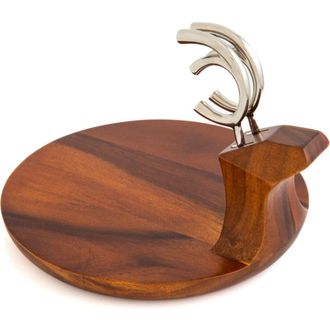 Namb&eacute; Reindeer Wood Platter with Spreader Knife in Brown at Nordstrom