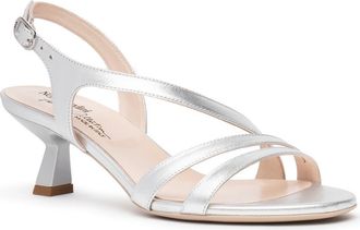 Nero Giardini Slingback Kitten Heel Sandal in Silver at Nordstrom, Size 10Us