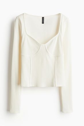 H&M Shirt im Korsagenlook - White