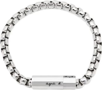 agnès b. octagon-chain bracelet - men - stainless steel - One Size - Silver