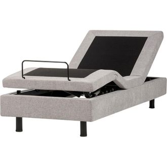 Beliani Beliani - Letto elettrico matrimoniale tessuto grigio chiaro regolabile con telecomando senza testiera 80x200 cm Duke ii