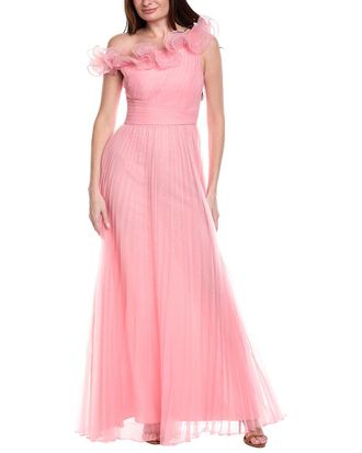 Marchesa Scuplted Wave A-Line Dress