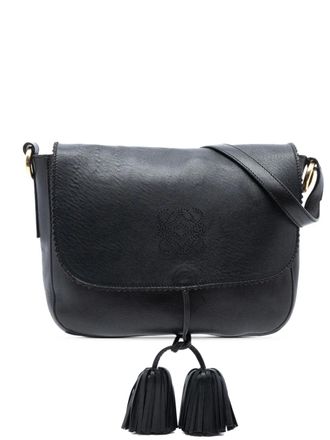 Loewe 1990-2000 Leather Anagram Tassel crossbody bag - Black