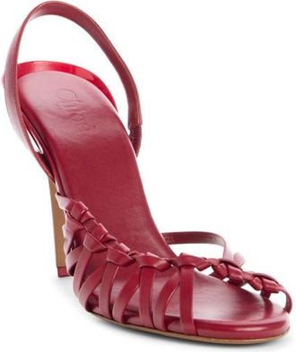 Chlo&eacute; Estra Woven Slingback Sandal in Raspberry Sorbet at Nordstrom, Size 10.5Us