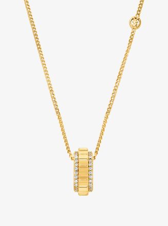 Michael Kors Pav&eacute; Gold-Tone Brass Ring Necklace