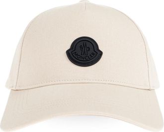Moncler Cotton Gabardine Baseball Cap - Heren - Petten - Beige - ONE Size - Katoen - Accessoires