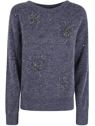Seventy Boat Neck Sweater Boat Neck Sweater With Appliques