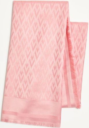 Valentino Garavani Scialle Toute La V In Lana E Seta Donna ROSA UNI