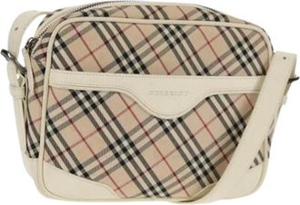 Burberry Pre-owned Cross Body Bags, female, Beige, Size: ONE SIZE Pre-owned Canvas Shoulder Bag