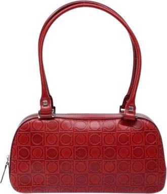 Ferragamo Pre-owned Handbags, female, Red, Size: ONE SIZE Pre-owned Leather Shoulder Bag